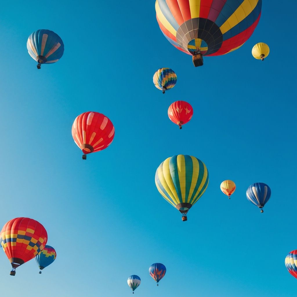 Hot air balloons in the sky